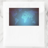 Digital Dot World Map Gradient Art 長方形シール (バッグ)