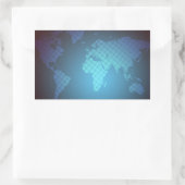 Digital Dot World Map Gradient Art 長方形シール (バッグ)