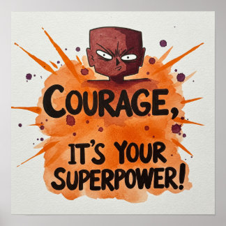 Digital Download - Courage Superpower Art,  ポスター