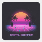 Digital Dreamer Holographic Style Vinyl Sticker スクエアシール (正面)