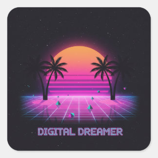 Digital Dreamer Holographic Style Vinyl Sticker スクエアシール