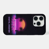 Digital Dreamer Neon Grid iPhone Case iPhoneケース (裏面横)