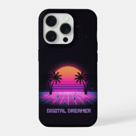 Digital Dreamer Neon Grid iPhone Case iPhone 15 Proケース