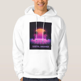 Digital Dreamer Oversized Synthwave Hoodie パーカ