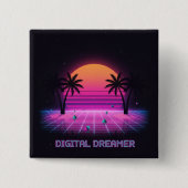 Digital Dreamer Retro Lapel Button 缶バッジ (正面)