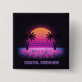 Digital Dreamer Retro Lapel Button 缶バッジ