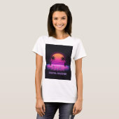 Digital Dreamer Retro Sunset Tee | Y2Kシャツ Tシャツ (正面フル)