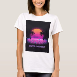 Digital Dreamer Retro Sunset Tee | Y2K shirt Tシャツ