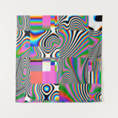 Digital effects. Vibrant abstract background. Colo タペストリー (正面(横))
