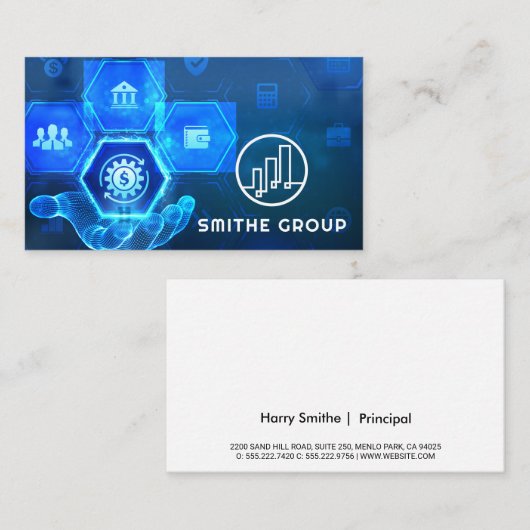 Digital Finance Background  名刺 (正面/裏面)