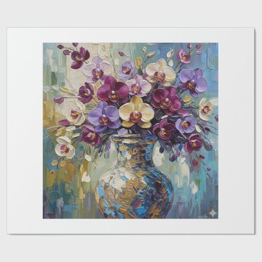 Digital Floral Composition ラッピングペーパー (フラット)