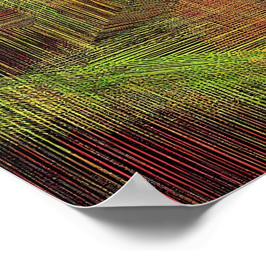 Digital Glitch Geometric Fabric Pattern ポスター (角)