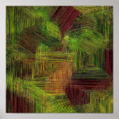 Digital Glitch Geometric Fabric Pattern ポスター (正面)