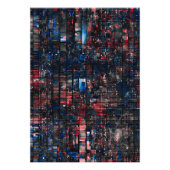 Digital Glitch Matrix Red and Blue Abstract フォトプリント (正面)