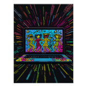 Digital Graffiti: Pop Art Laptop ポスター (正面)