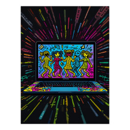 Digital Graffiti: Pop Art Laptop ポスター