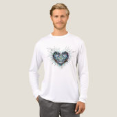 Digital Heart Sacred Geometry Heart Design  トライブレンドＴシャツ (正面全体)