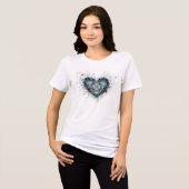 Digital Heart Sacred Geometry Heart Design  トライブレンドＴシャツ (正面全面)