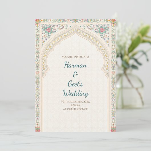 Digital Hindu invitation Indian wedding cards 招待状 (スタンド正面)