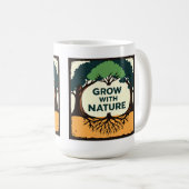 Digital Illustration of Stylized Tree with Roots a コーヒーマグカップ (正面右)