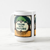 Digital Illustration of Stylized Tree with Roots a コーヒーマグカップ (正面左)