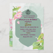 Digital Indian Wedding Mehendi Ceremony Invitation 招待状 (正面/裏面)
