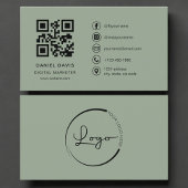 Digital Marketer Sage Green Logo QR Code  名刺