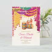Digital Mehndi invite & Mendhi Night invite, Dholk 招待状 (スタンド正面)
