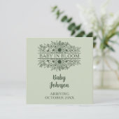 Digital Minimalist Linen Luxury Baby News 案内状 (スタンド正面)
