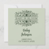 Digital Minimalist Linen Luxury Baby News 案内状 (正面)