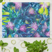 Digital Nature Floral, Daisy  Blues キッチンタオル (折り畳み)