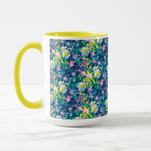 Digital Nature Floral, Daisy  Blues マグカップ (左)