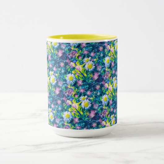 Digital Nature Floral, Daisy  Blues マグカップ (中央)