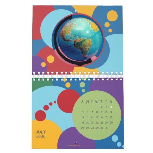 Digital Nomad 2026 World Calendar Choose Country カレンダー (7月 2026)