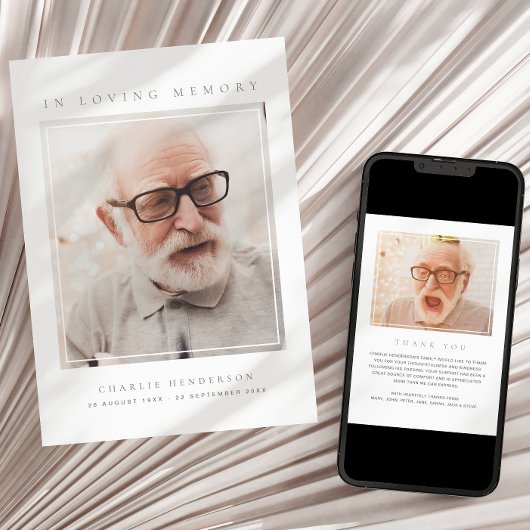 Digital Or Printed Loving Memory Funeral Thank You カード