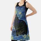 Digital painting Shambhala cat in Vincent Van Gogh エプロン (インサイチュ)