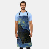 Digital painting Shambhala cat in Vincent Van Gogh エプロン (着用した状態)
