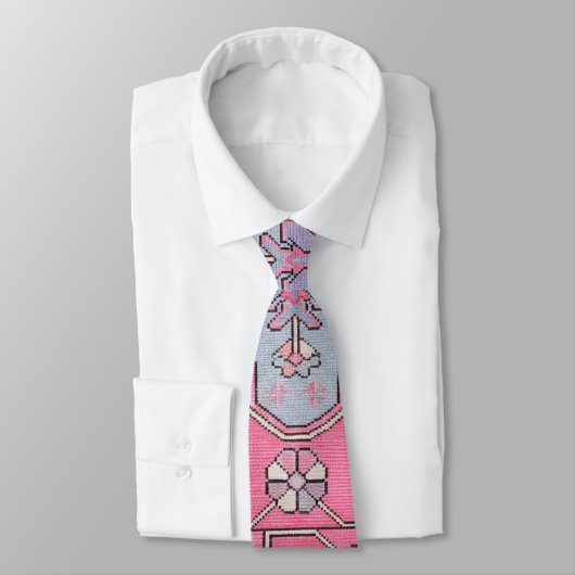 Digital Paisley Tie Pink Grey ネクタイ (タイ)