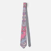 Digital Paisley Tie Pink Grey ネクタイ (正面)