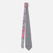 Digital Paisley Tie Pink Grey ネクタイ (裏面)