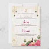 Digital Peacockのカー結婚ドインディアンの結婚カード 招待状 (正面)