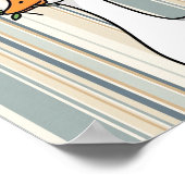 Digital Prints with Cute Duck - Striped Wall Decor ポスター (角)