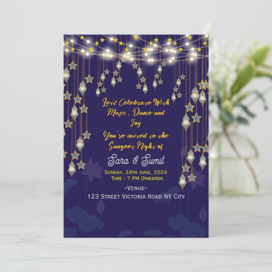 Digital Sangeet Night Invitations  招待状 (スタンド正面)