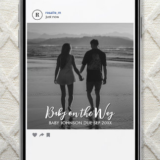 Digital Social Media Pregnancy Reveal Photo 案内状