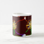 Digital Sunflower Impressionist Art Mug コーヒーマグカップ (中央)