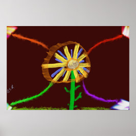 Digital Sunflower Poster ポスター