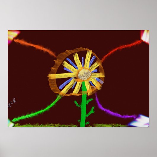 Digital Sunflower Poster ポスター (正面)