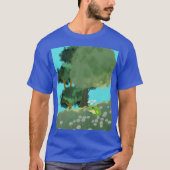 DIGITAL TREE AND DAISIES ART Tシャツ (正面)