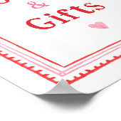 Digital Valentines Books and Gift Table Sign ポスター (角)
