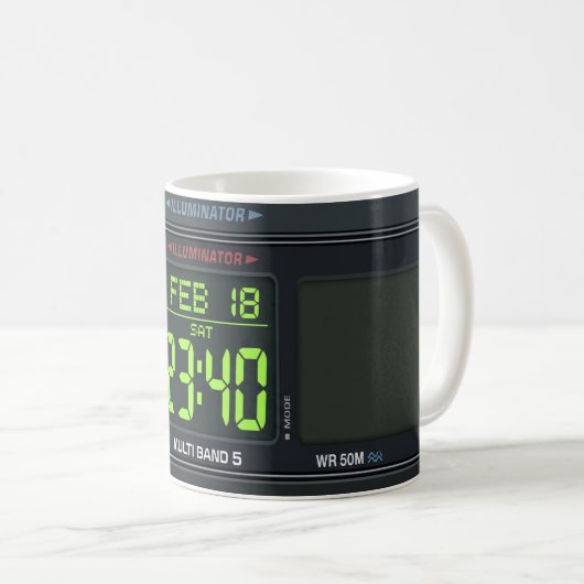 Digital Watch Face Design コーヒーマグカップ (正面右)